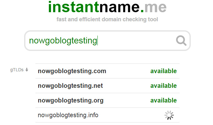 instantname search website webapp tool