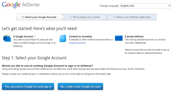 google adsense signup blogs advertising network