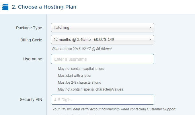 hostgator signup plans list tables