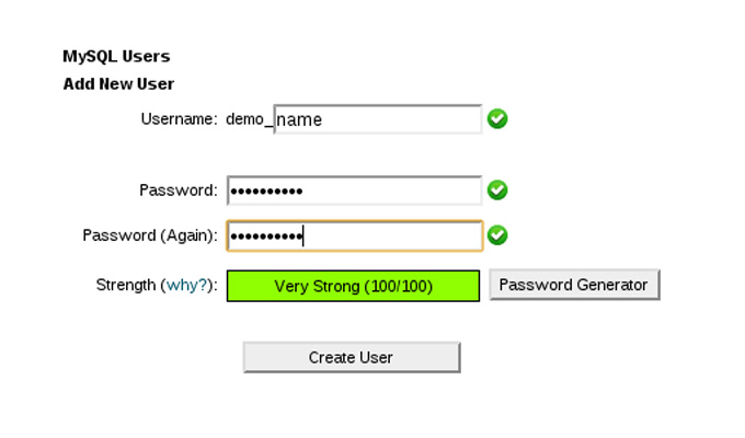 add new user into database mysql