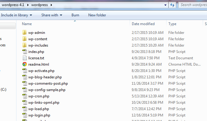 wordpress files downloaded files directory