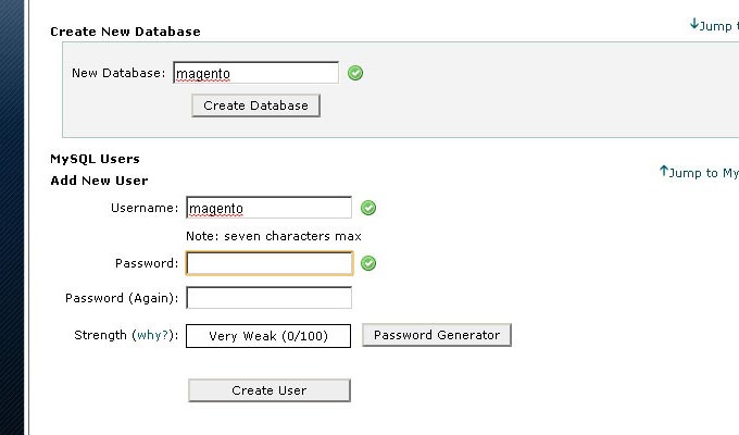 create new database hostgator setup cpanel