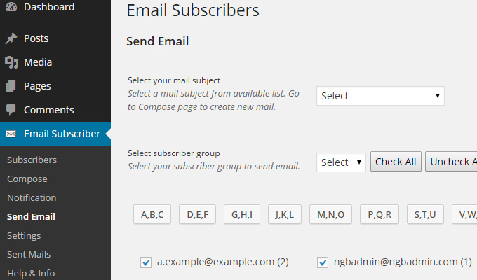 wordpress plugins subscribers wp email subscribe